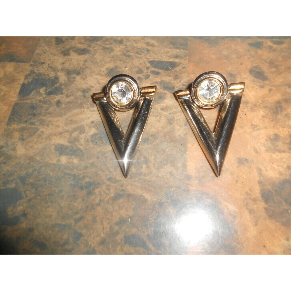 Retro silver and gold tone earrings
